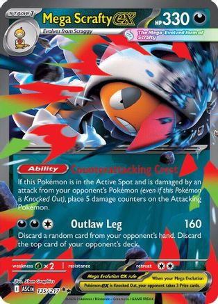 Mega Scrafty ex - 135/217 (135) [ME: Ascended Heroes] Holofoil