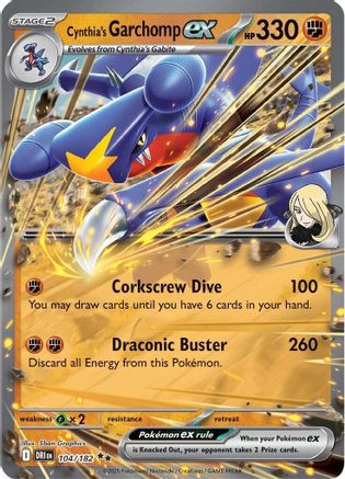 Cynthia's Garchomp ex - 104/182 (104) [SV10: Destined Rivals] Holofoil
