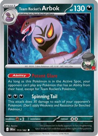 Team Rocket's Arbok (113) [SV10: Destined Rivals]
