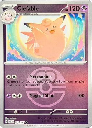 Clefable (Love Ball) (75) [ME: Ascended Heroes] Reverse Holofoil