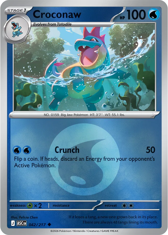 Croconaw (Energy Symbol Pattern) (42) [ME: Ascended Heroes] Reverse Holofoil