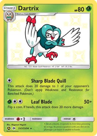 Dartrix (SV3) [Hidden Fates: Shiny Vault] Holofoil