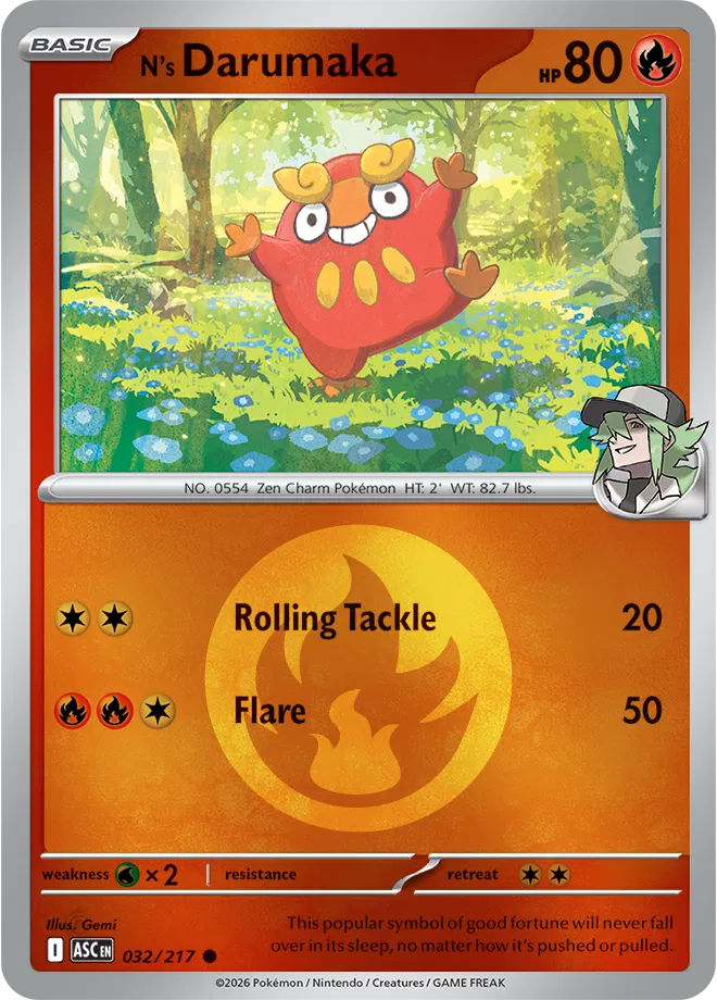 N's Darumaka (Energy Symbol Pattern) (32) [ME: Ascended Heroes] Reverse Holofoil