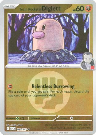 Team Rocket's Diglett (Energy Symbol Pattern) (100) [ME: Ascended Heroes] Reverse Holofoil