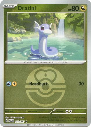 Dratini (Love Ball) (150) [ME: Ascended Heroes] Reverse Holofoil