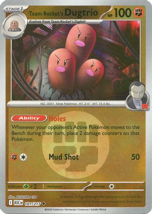 Team Rocket's Dugtrio - 101/217 (Energy Symbol Pattern) (101) [ME: Ascended Heroes] Reverse Holofoil