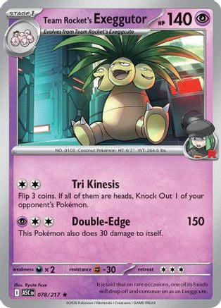 Team Rocket's exeggutor (78) [ME: Ascended Heroes] Holofoil