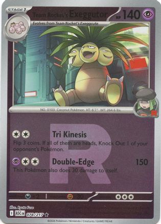 Team Rocket's exeggutor (Team Rocket) (78) [ME: Ascended Heroes] Reverse Holofoil