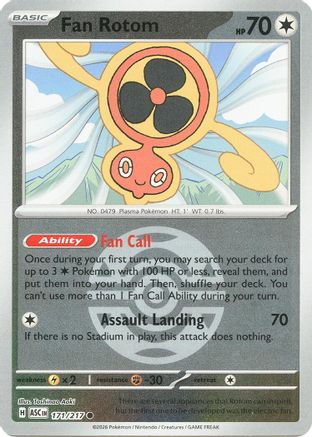 Fan Rotom - 171/217 (Dusk Ball) (171) [ME: Ascended Heroes] Reverse Holofoil