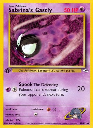 Sabrina's Gastly (93) [Gym Heroes] 1st Edition