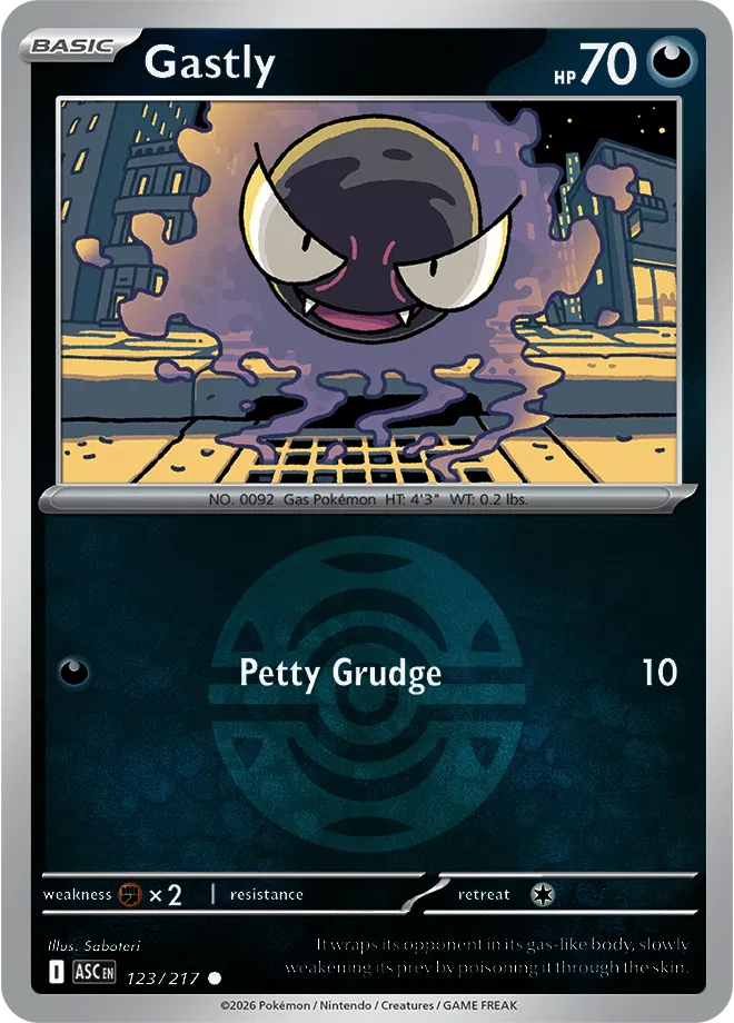 Gastly (Dusk Ball) (123) [ME: Ascended Heroes] Reverse Holofoil