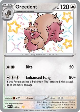 Greedent (206) [SV: Paldean Fates] Holofoil