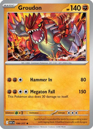 Groudon (108) [ME: Ascended Heroes] Holofoil
