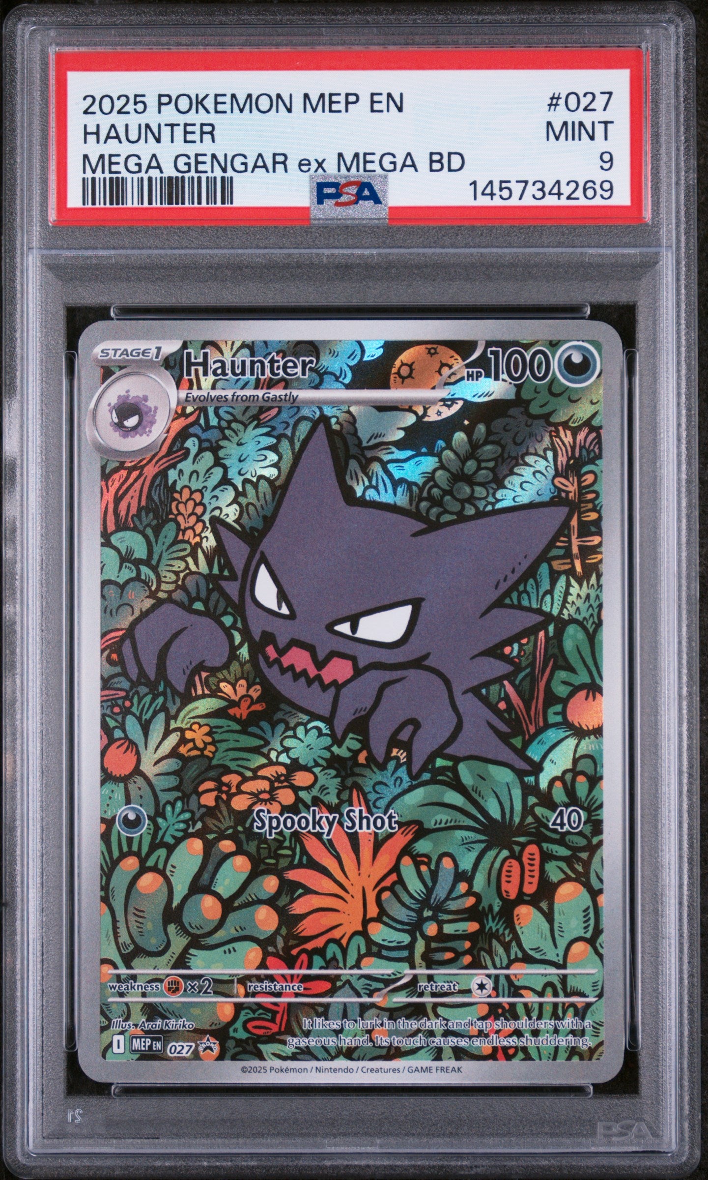 2025 POKEMON MEP EN-ME BLACK STAR PROMO 027 HAUNTER MEGA GENGAR ex MEGA BATTLE DECK  psa 9