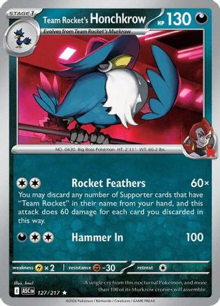 Team Rocket's Honchkrow (127) [ME: Ascended Heroes] Holofoil