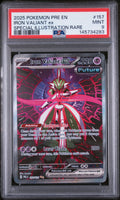 2025 POKEMON PRE EN-PRISMATIC EVOLUTIONS 157 IRON VALIANT EX SPECIAL ILLUSTRATION RARE psa 9