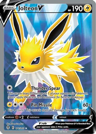 Jolteon V (Full Art) (177) [SWSH07: Evolving Skies] Holofoil