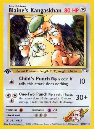 Blaine's Kangaskhan (36) [Gym Heroes] 1st Edition