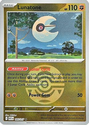 Lunatone (Dusk Ball) (105) [ME: Ascended Heroes] Reverse Holofoil