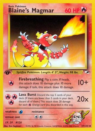 Blaine's Magmar (37) [Gym Heroes] 1st Edition
