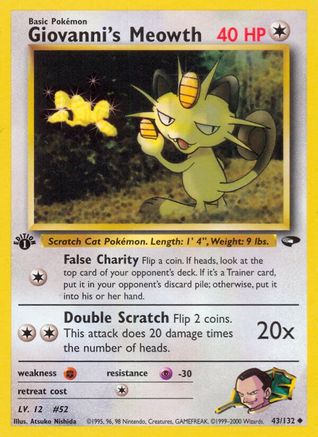 Giovanni's Meowth (43) (43) [Gym Challenge] 1st Edition