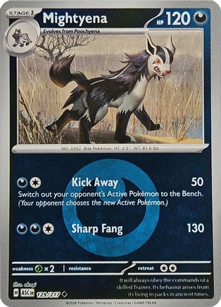 Mightyena - 129/217 (Energy Symbol Pattern) (129) [ME: Ascended Heroes] Reverse Holofoil