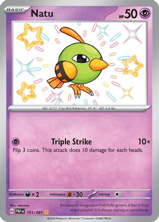 Natu - 151/091 (151) [SV: Paldean Fates] Holofoil