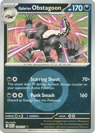 Galarian Obstagoon - 132/217 (Energy Symbol Pattern) (132) [ME: Ascended Heroes] Reverse Holofoil