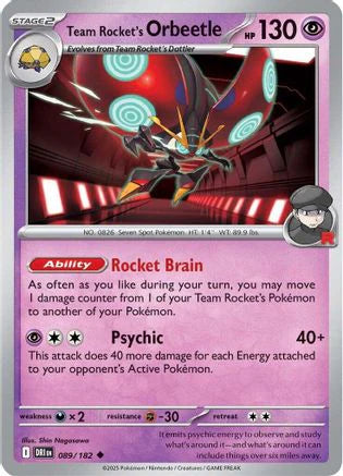 Team Rocket's Orbeetle - 089/182 (89) [SV10: Destined Rivals] Reverse Holofoil