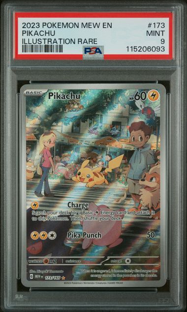 2023 POKEMON MEW EN-151 #173 PIKACHU ILLUSTRATION RARE PSA 9