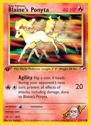 Blaine's Ponyta (63) [Gym Heroes] 1st Edition