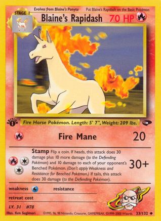 Blaine's Rapidash (33) [Gym Challenge] 1st Edition