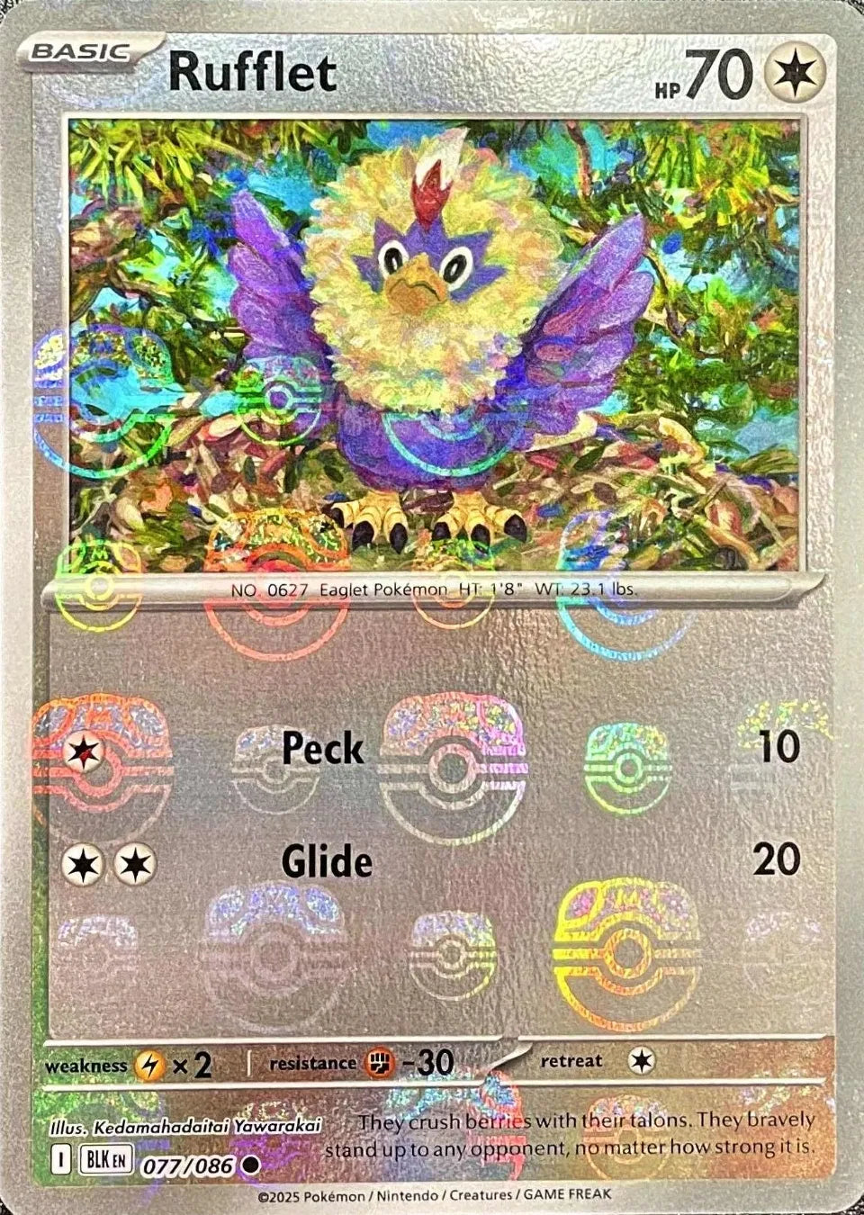 Rufflet (Master Ball Pattern) (77) [SV: Black Bolt] Holofoil