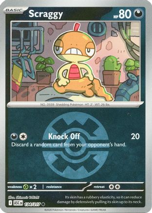 Scraggy (Quick Ball) (134) [ME: Ascended Heroes] Reverse Holofoil