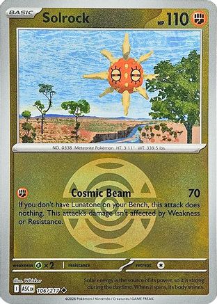 Solrock (Dusk Ball) (106) [ME: Ascended Heroes] Reverse Holofoil