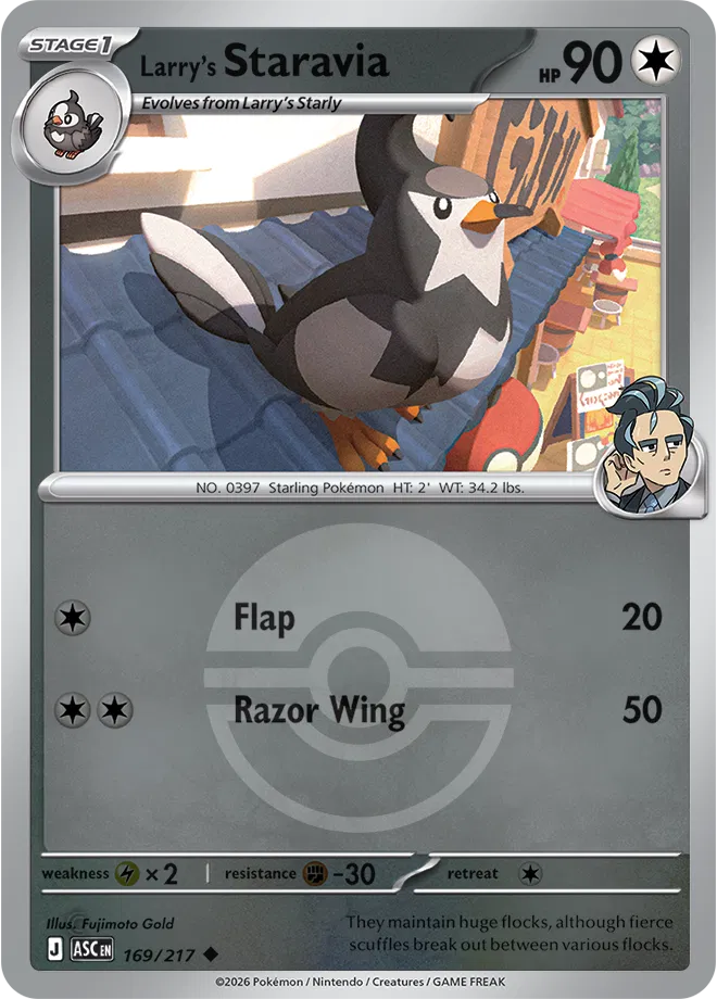 Larry's Staravia (Poke Ball) (169) [ME: Ascended Heroes] Reverse Holofoil