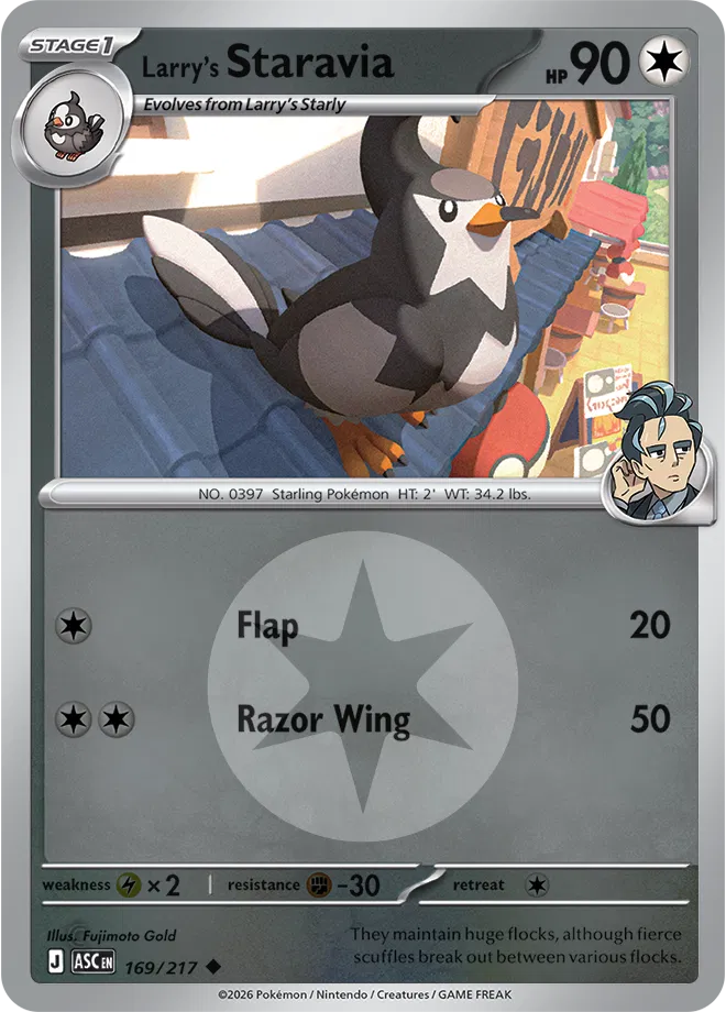 Larry's Staravia (Energy Symbol Pattern) (169) [ME: Ascended Heroes] Reverse Holofoil