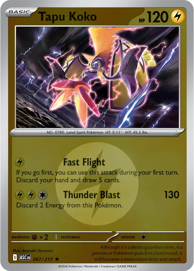 Tapu Koko (Energy Symbol Pattern) (67) [ME: Ascended Heroes] Reverse Holofoil