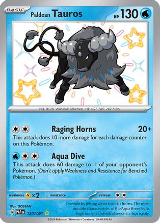 Paldean Tauros - 120/091 (120) [SV: Paldean Fates] Holofoil