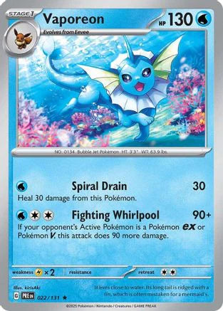 Vaporeon (22) [SV: Prismatic Evolutions] Reverse Holofoil