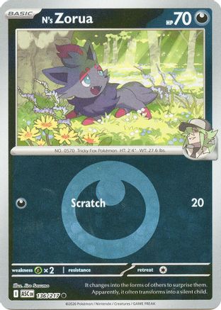 N's Zorua (Energy Symbol Pattern) (136) [ME: Ascended Heroes] Reverse Holofoil
